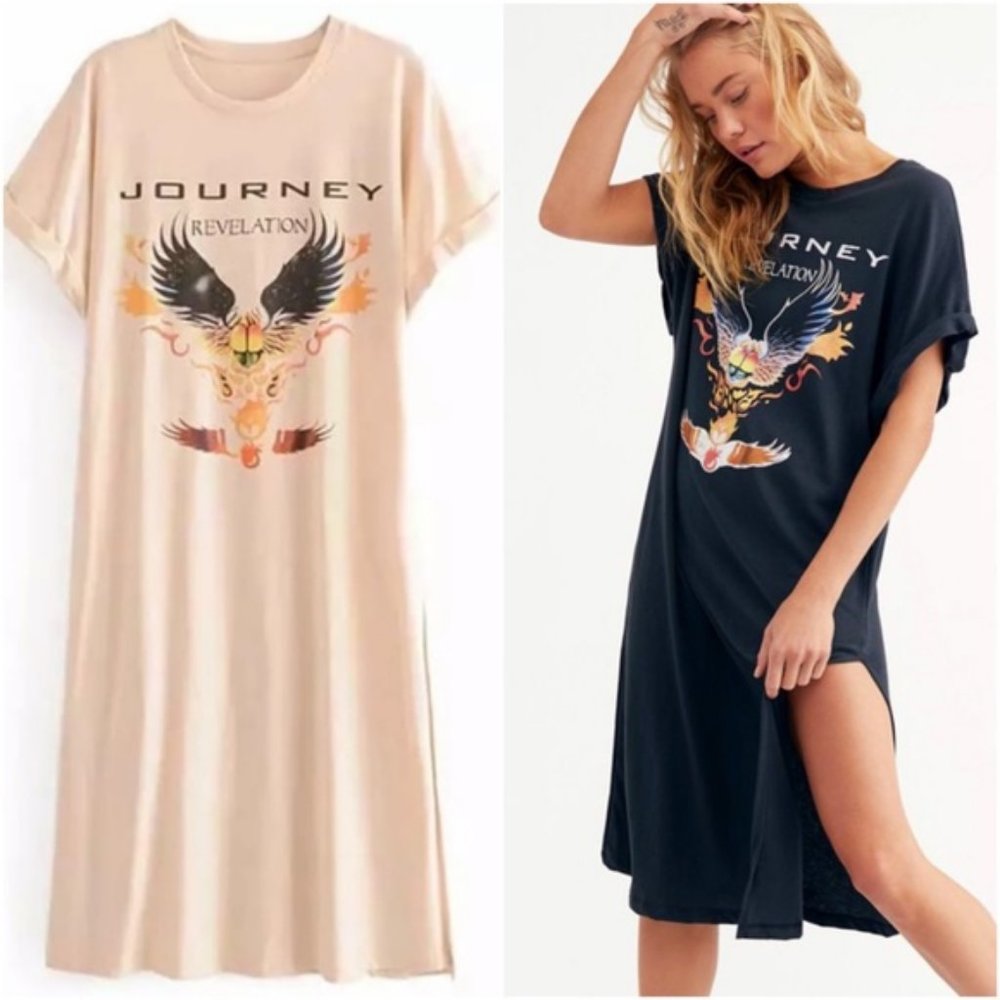 Journey Revelation band graphic black tee dress